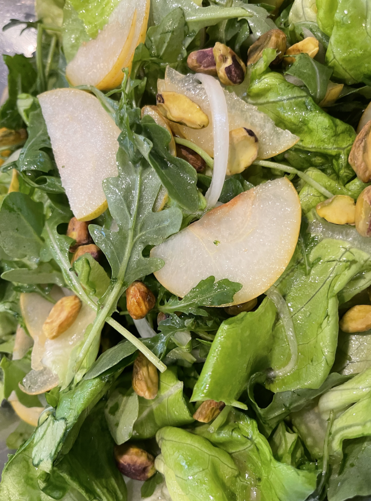 Asian Pear Salad with Butter Lettuce and Arugula - Harvest Time in Brentwood